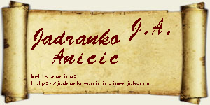 Jadranko Aničić vizit kartica